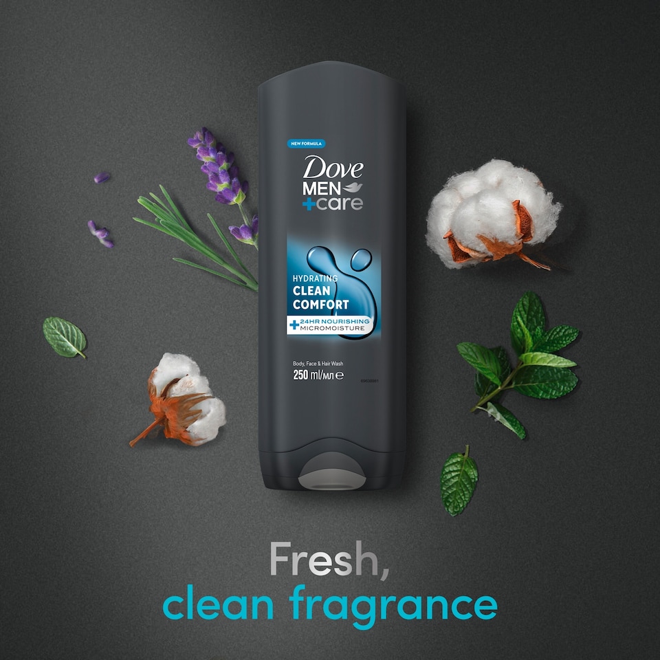 image 1 of Dove Men+ Clean Comfort Face & Body Wash 250Ml
