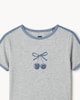 image 3 of F&F Active Girls 2-Piece Cherry Tipped T-Shirt and Leggings Set in Grey