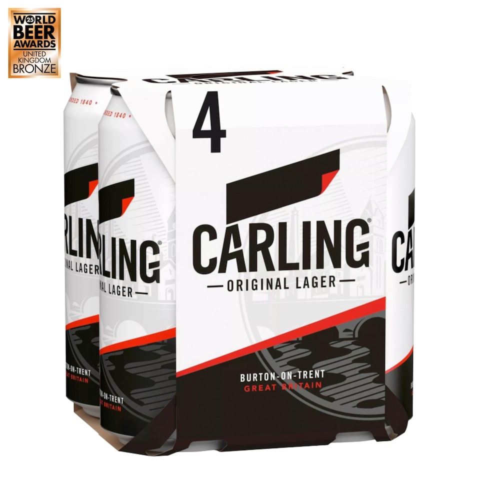 Carling Original Lager Beer Can 4 x 440ml 
