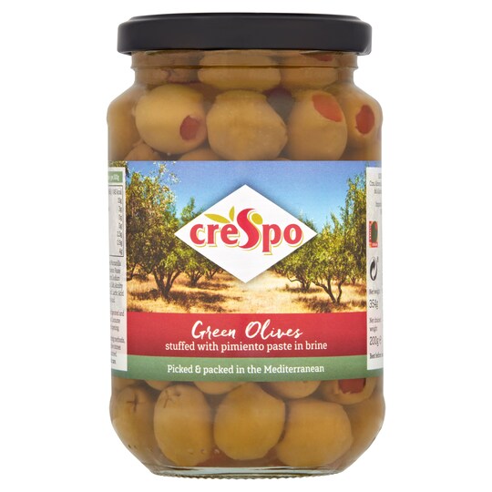 Crespo Olives Stuffed With Pimiento 354G Tesco Groceries