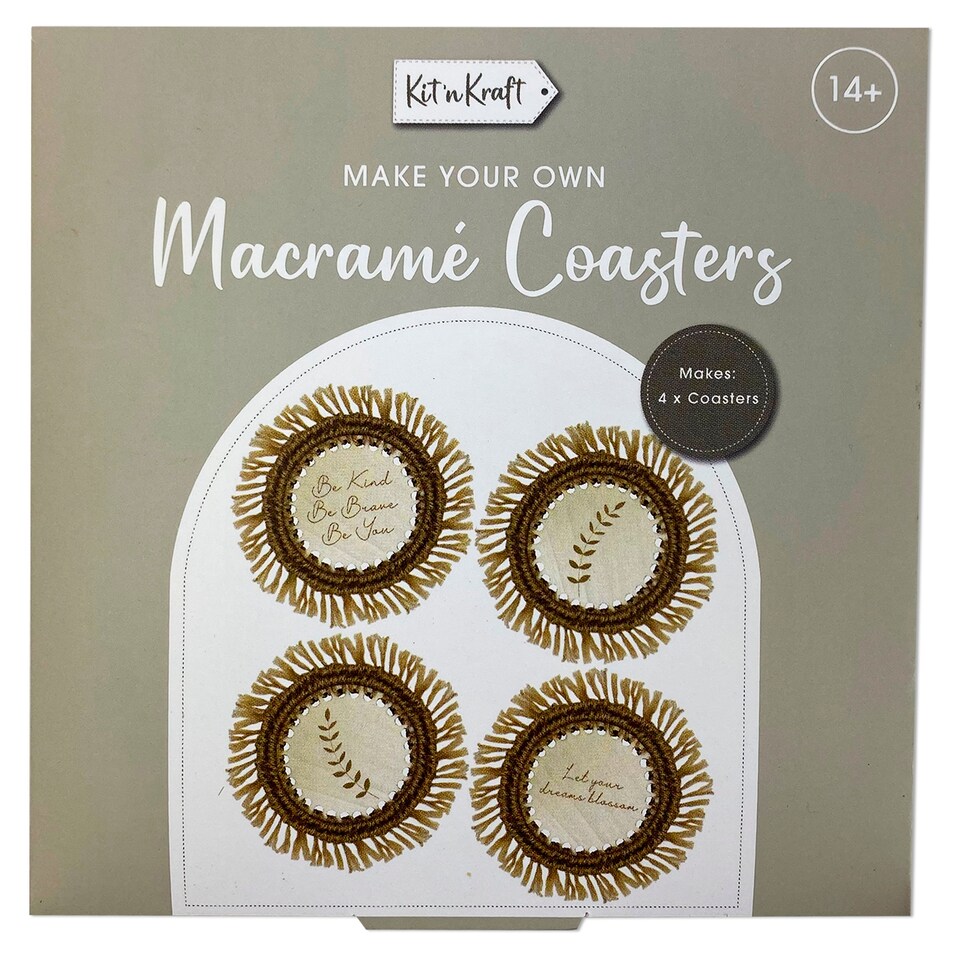 Kit & Kraft Make Your Own Macrame Coasters X4
