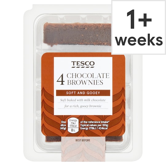 Tesco 4 Chocolate Brownies Tesco Groceries