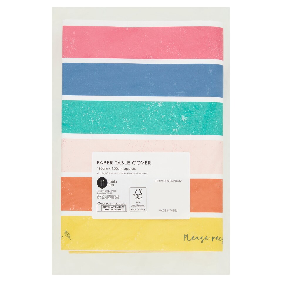 Rainbow Tablecover 180 X 120Cm