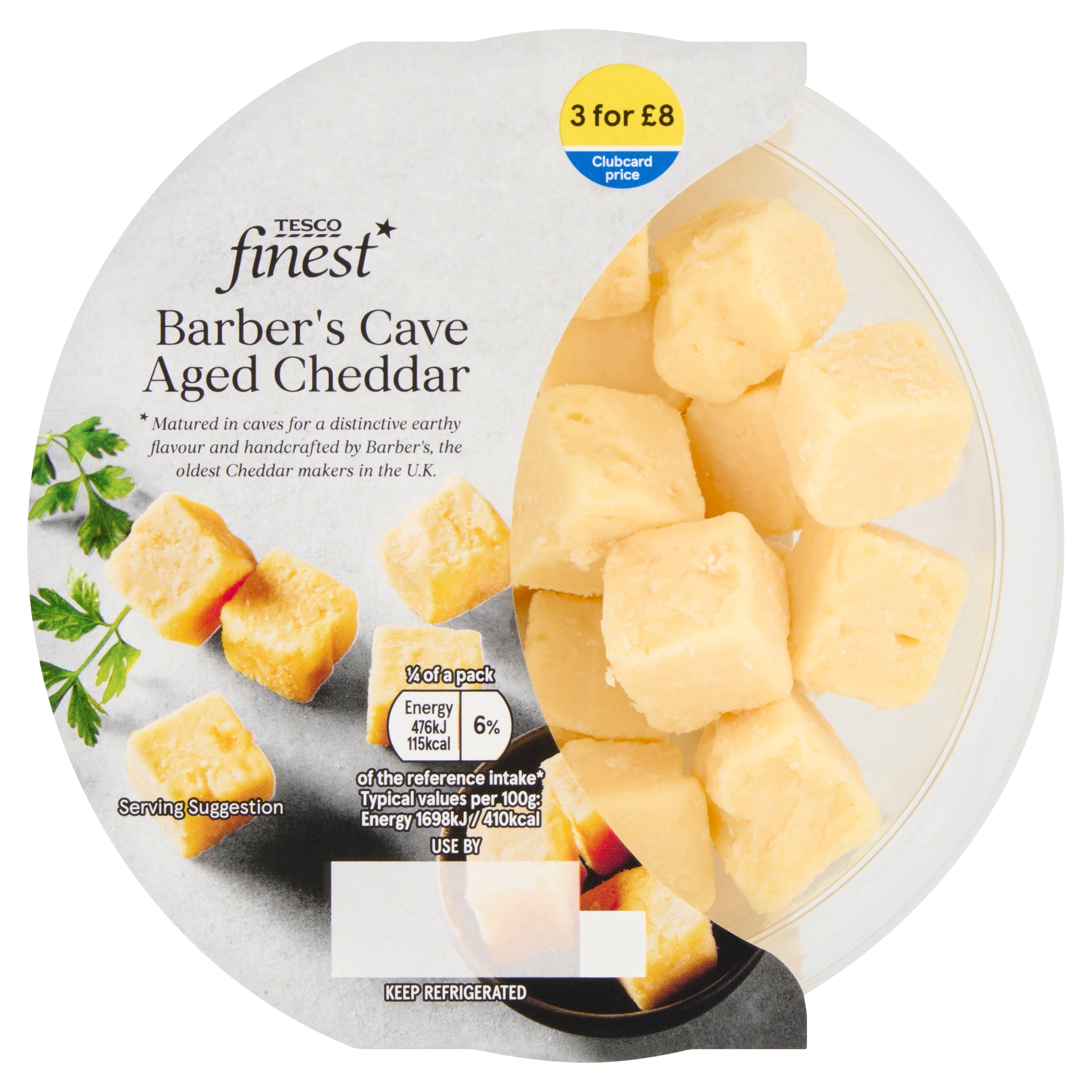 Tesco Finest Barbers Cave Aged Cheddar 110g