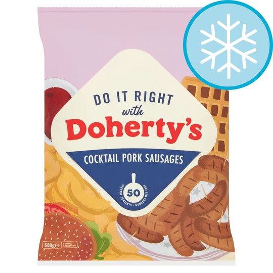 Dohertys 50 Cocktail Pork Sausages 680G Tesco Groceries