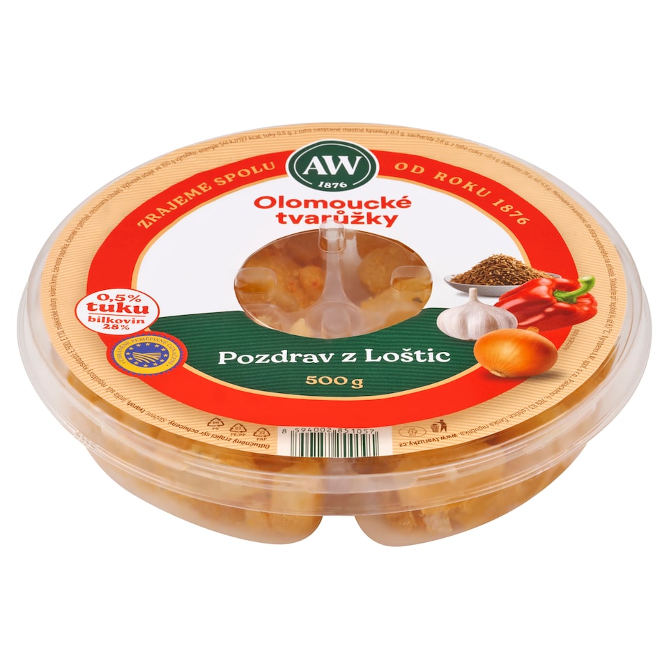 Obrázek 1 pro produkt A.W. Olomoucké tvarůžky pozdrav z Loštic 500g