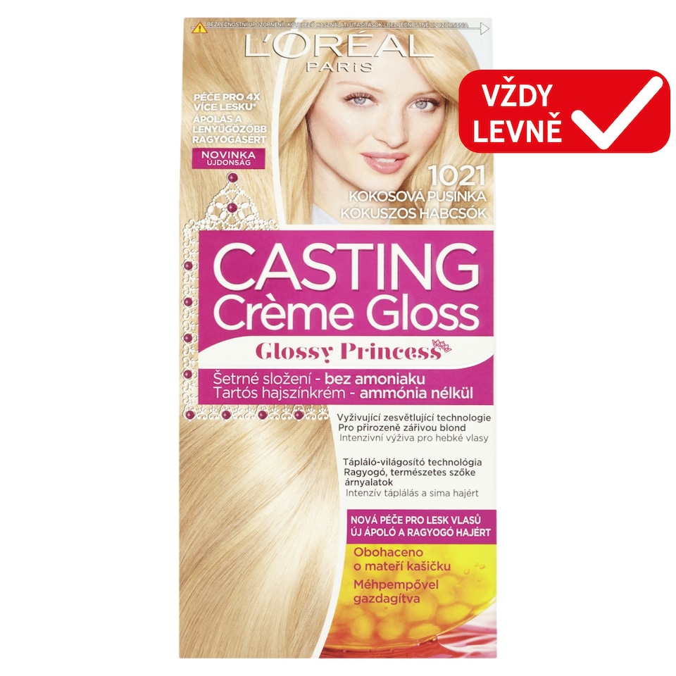 L'Oréal Paris Casting Creme Gloss Semi-Permanent Color 1021 Pearly light blonde 48 +72 +60 ml