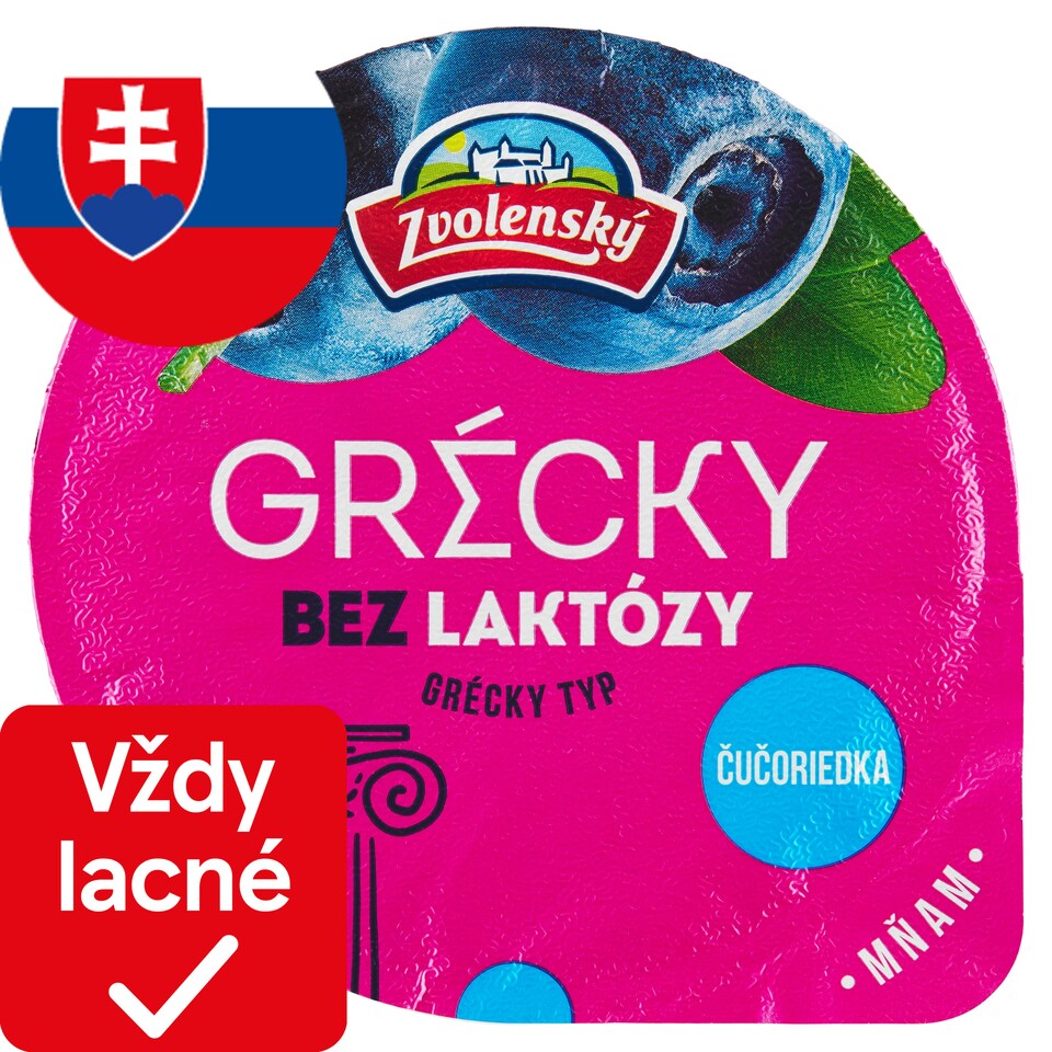 Zvolenský Jogurt grécky typ čučoriedkový bez laktózy 125 g