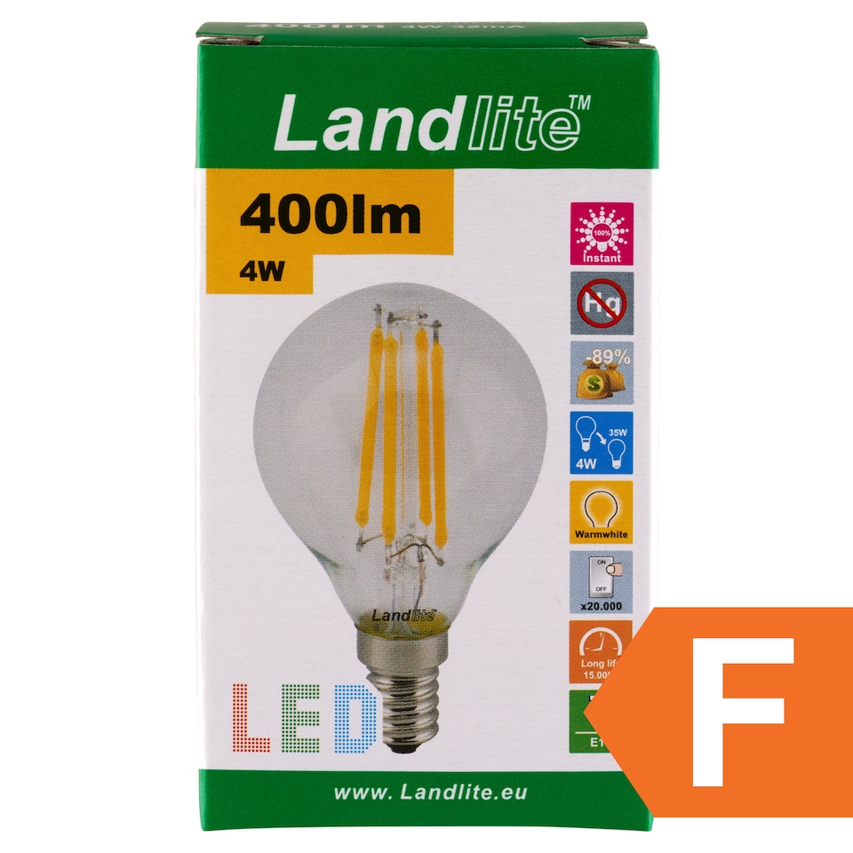 Landlite E14 400 lm 4 W I01 2700K LED izzó 1. kép