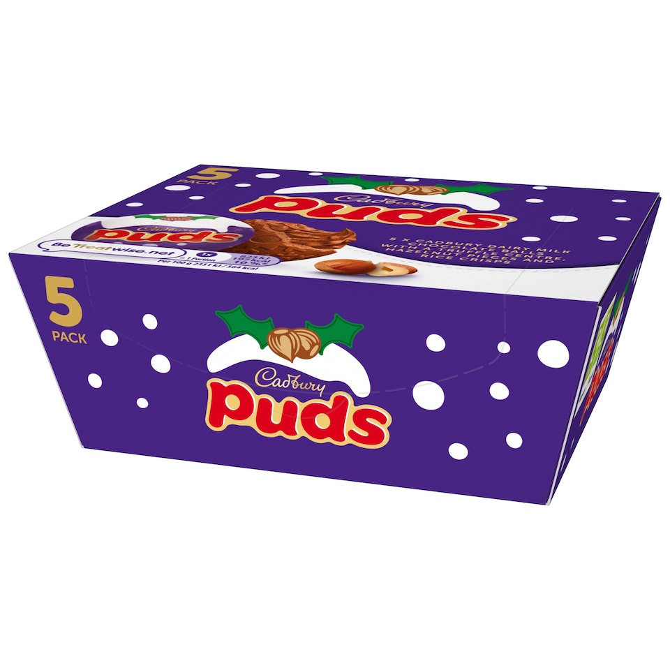 image 1 of Cadbury Dairy Milk Chocolate Xmas Puds 5 Pack 175g