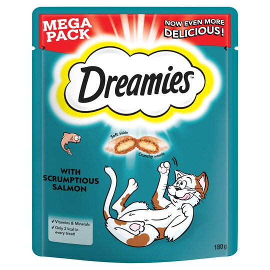 Dreamies SLMN Mega pack Cat Treats 180g Tesco Groceries