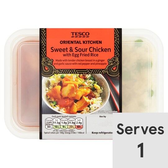 Tesco Sweet & Sour Chicken & Rice 450G Tesco Groceries