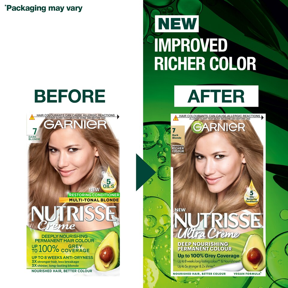 image 1 of Garnier Nutrisse Creme Permanent Hair Colour - 7 Dark Blonde