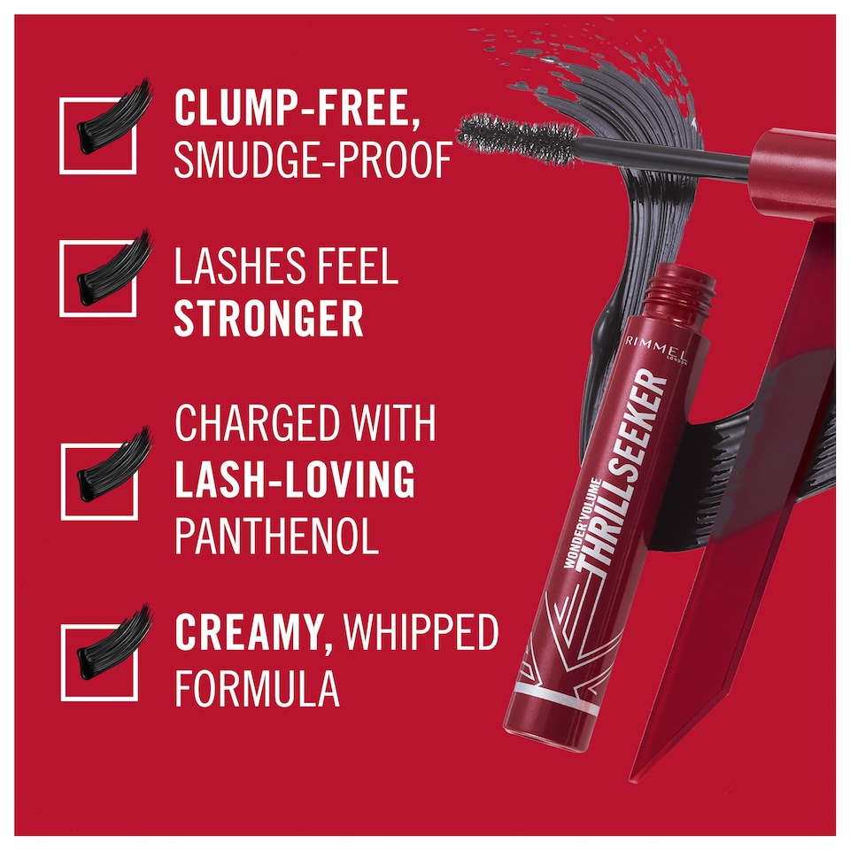 image 1 of Rimmel Thrill Seeker Extreme Black Mascara 8Ml