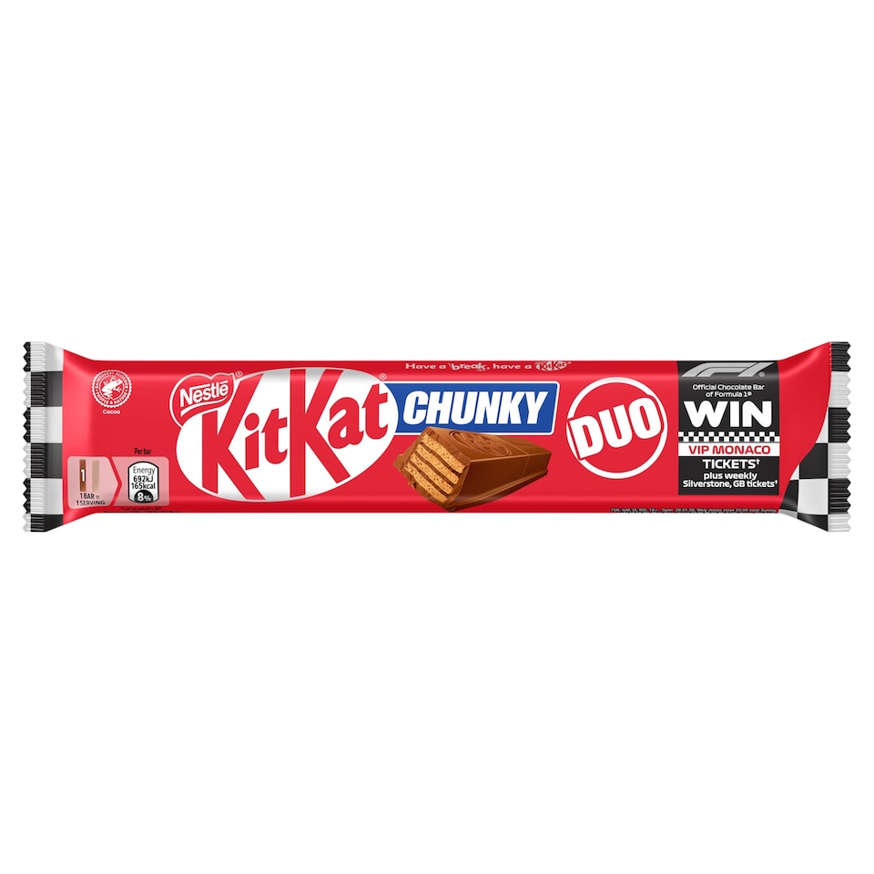image 1 of Kit Kat Chunky Duo Milk Chocolate bar 64g