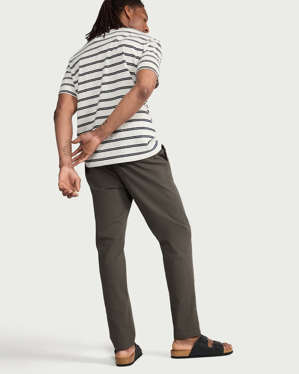 image 1 of F&F Cotton Rich Slim Leg FREEFIT® Chino Trousers in Khaki