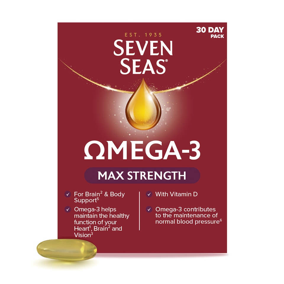 image 1 of Seven Seas Omega-3 Max Strength Fish Oil Capsules with Vitamin D - 30s