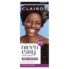 CLAIROL NICE'N EASY TONE+GLOSS SEMI PERMANENT HAIR DYE - 300/84 DARKEST BROWN