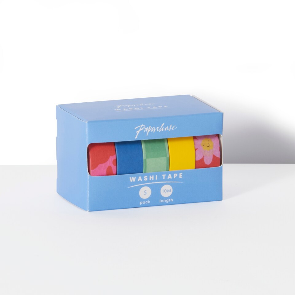 image 1 of Paperchase Retro Doodle Set of 5 Washi Tapes