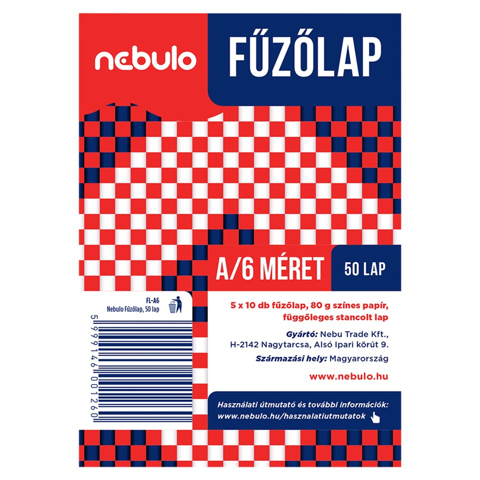 Nebulo FL-A6 fűzőlap 50 lap