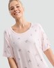 image 2 of F&F Snowflake Print Short Sleeved Nightdress in Pink