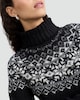 image 2 of F&F Knitted Fair Isle Pattern Roll Neck Jumper with Wool in Black