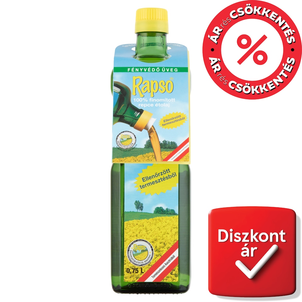 Rapso 100% finomított repce étolaj 0,75 l