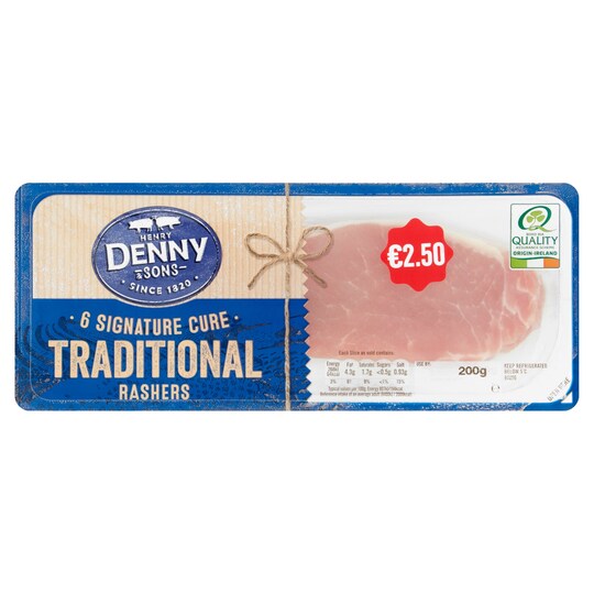 Denny Cap Traditional Rashers 200G Price Marked -Promo