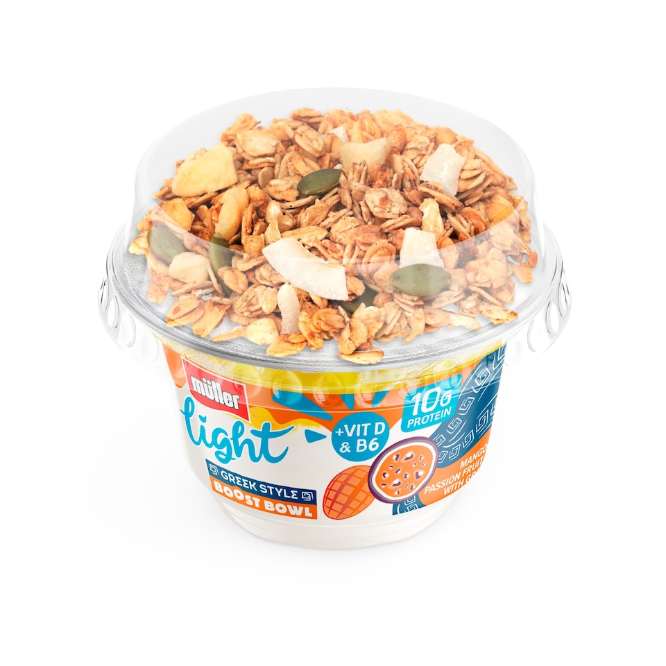 image 1 of Muller Light Greek Boost Bowl Mango & Passionfruit Yogurt with Granola 170g