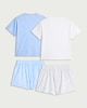 image 2 of F&F 2-Pack Pure Cotton Heart Print Short Pyjama Sets in Blue