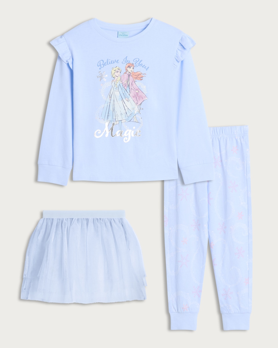 image 1 of Disney Frozen 3-Piece Believe in Your Magic Pyjama Set in Multi