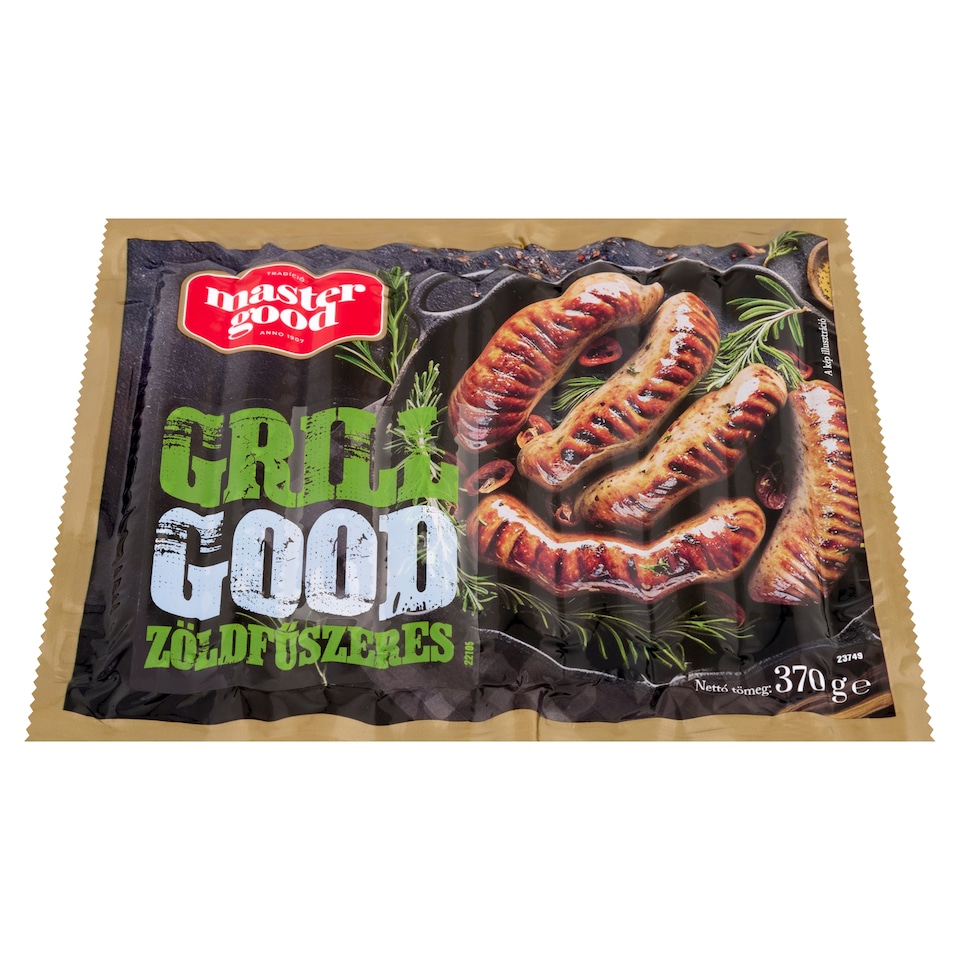 Master Good Grill Good füstölt, főtt, hámozott zöldfűszeres grillkolbász 370 g 1. kép