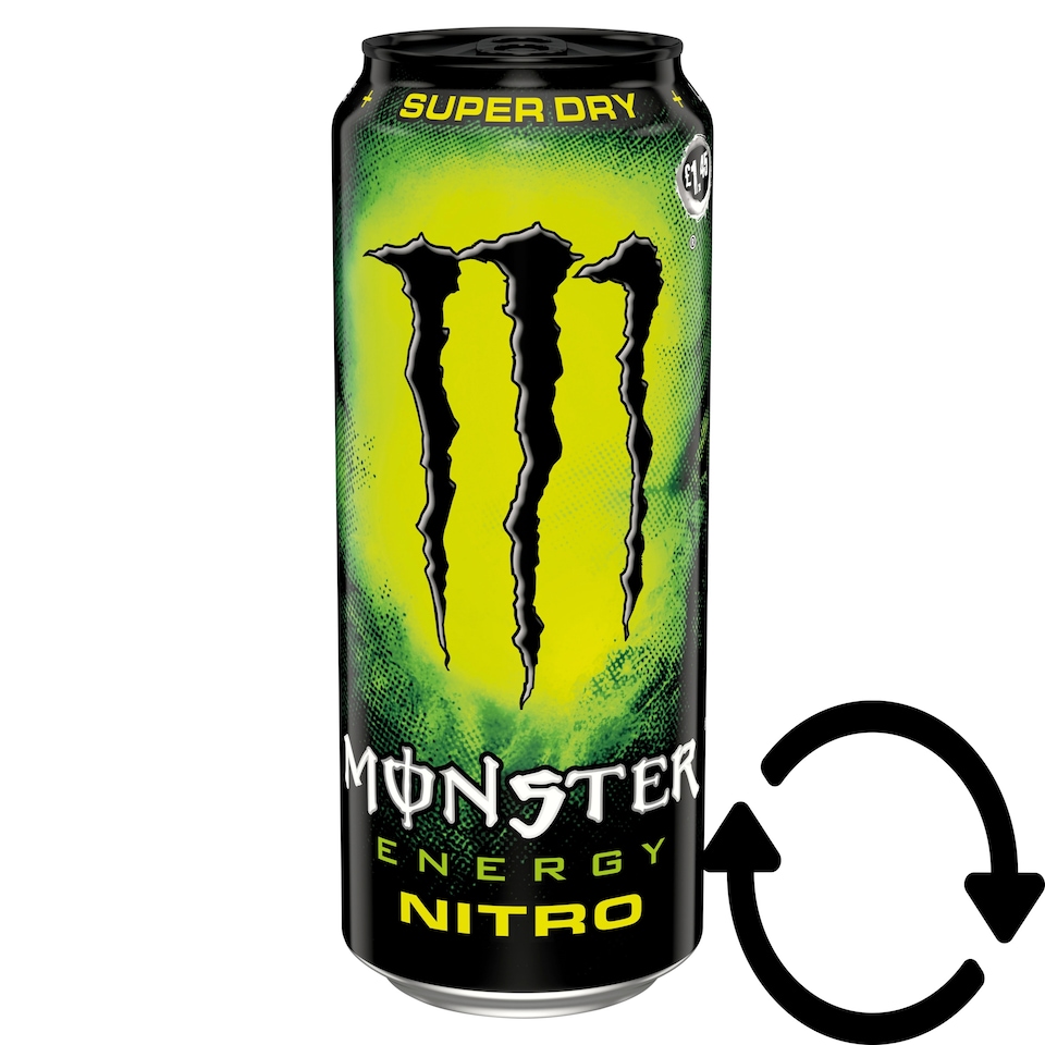 Monster Energy Nitro Super Dry Carbonated Drink with Caffeine, Sugar and Sweeteners 500 ml