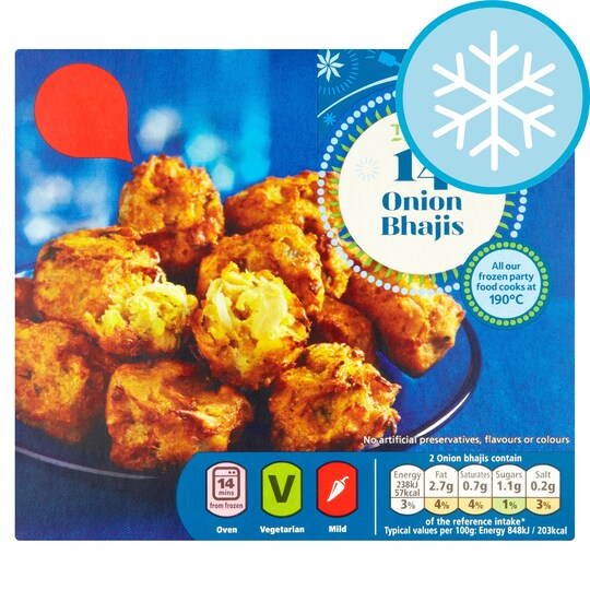Tesco 14 Onion Bhajis 210G Price Marked Tesco Groceries