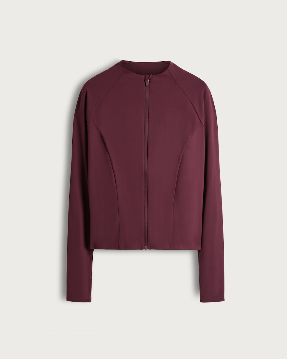 image 1 of F&F Active Soft Touch Zip Through Jacket in Berry