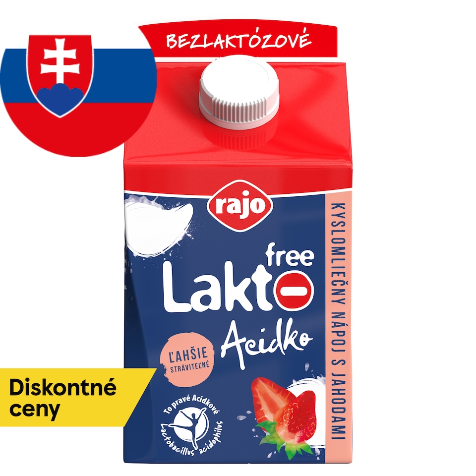 image 1 of Rajo Lakto Free Acidko Sour Milk Drink with Strawberries 450 g