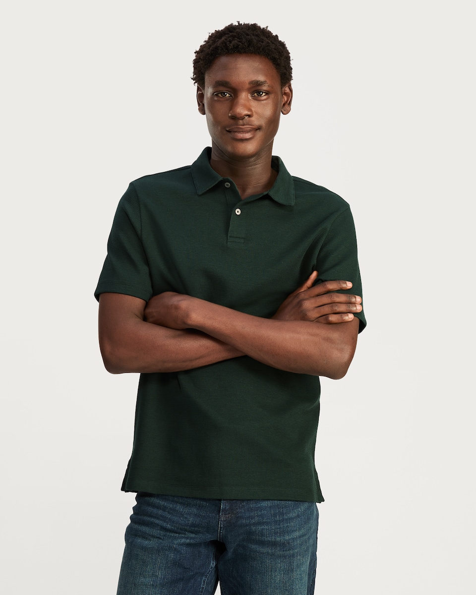 image 1 of F&F Cotton Rich Short Sleeved Polo Shirt in Green