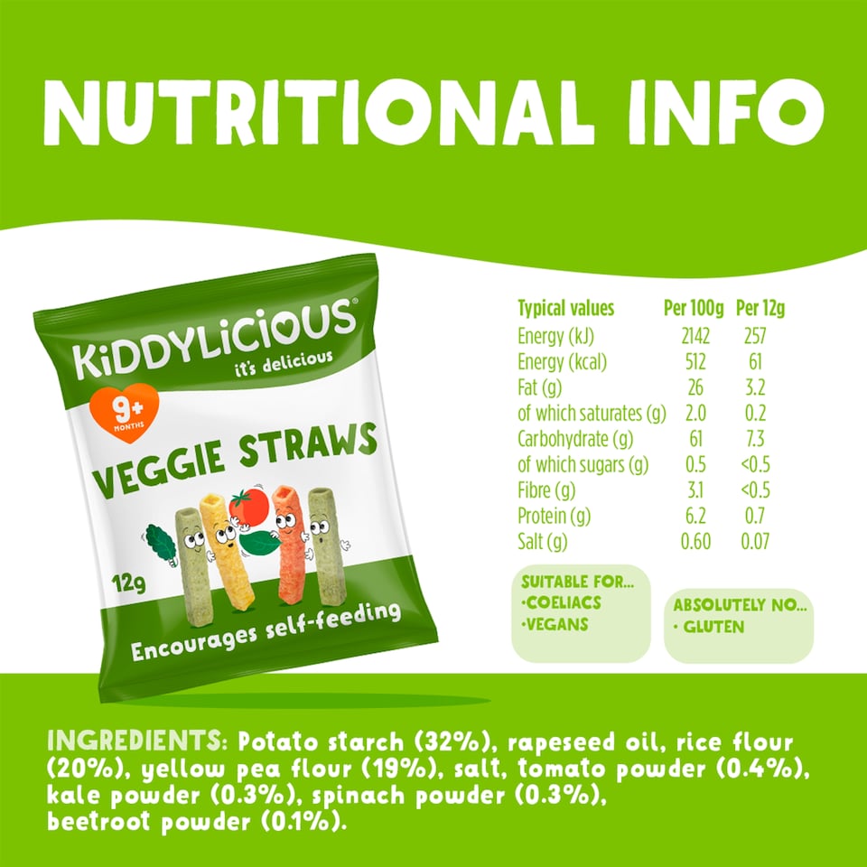 image 1 of Kiddylicious Veggie Straws Multipack 4X12g