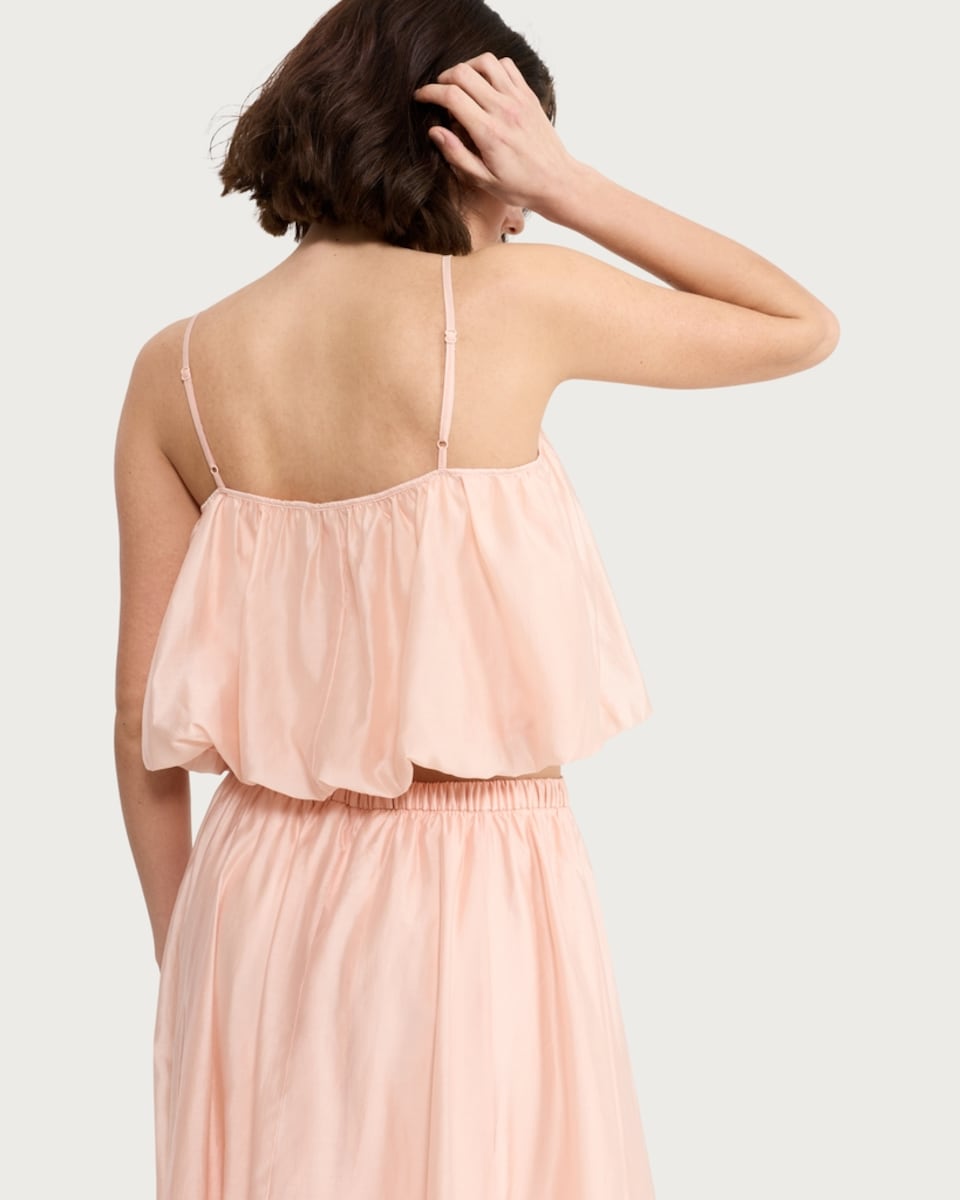 image 1 of F&F Lyocell Rich Bubble Hem Co-ord Camisole Top in Pink