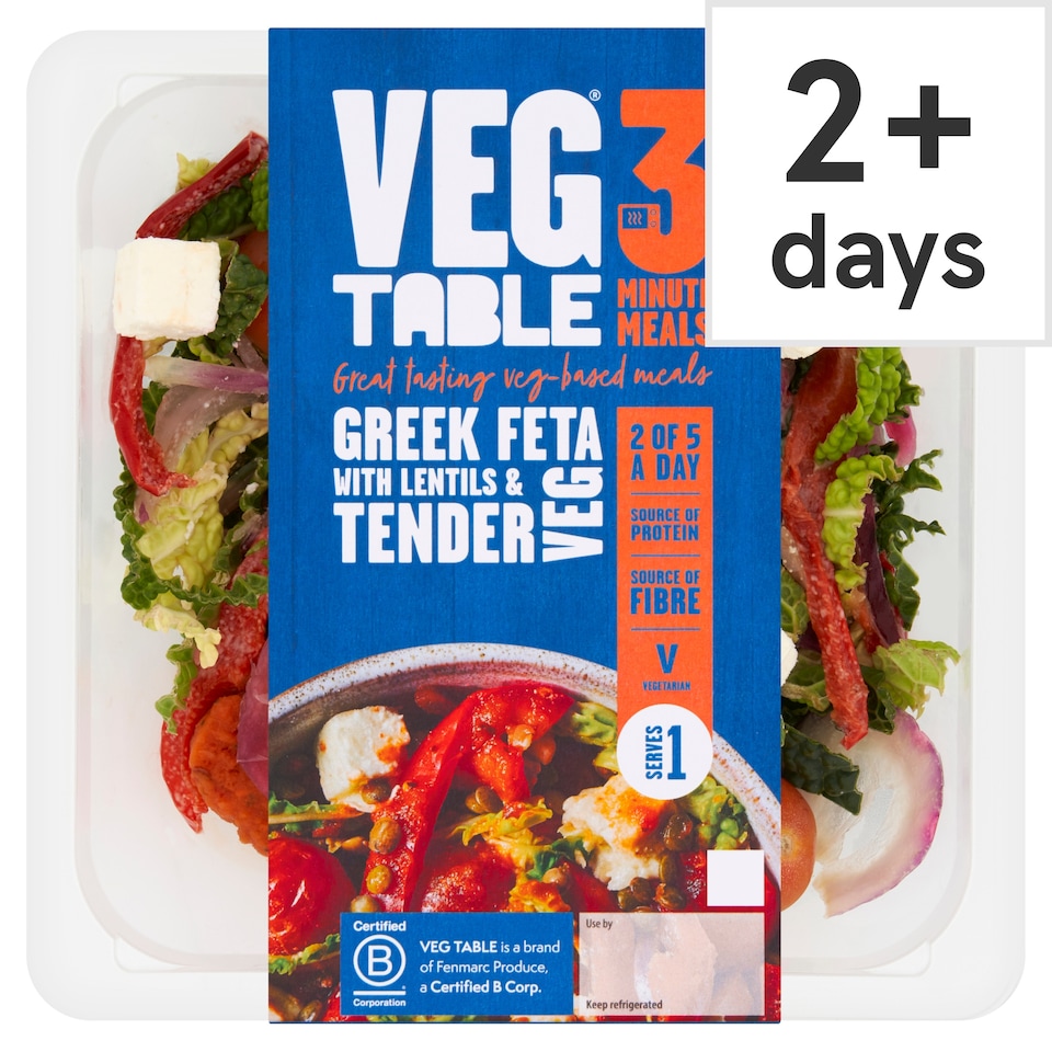 VEG TABLE 3 Minute Meals Greek Feta with Lentils & Tender Veg 300g