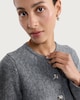 image 2 of F&F Embellished Button Peplum Knit Cardigan in Grey