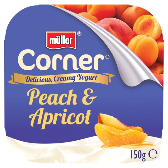Muller Fruit Corner Peach Apricot 150G Tesco Groceries