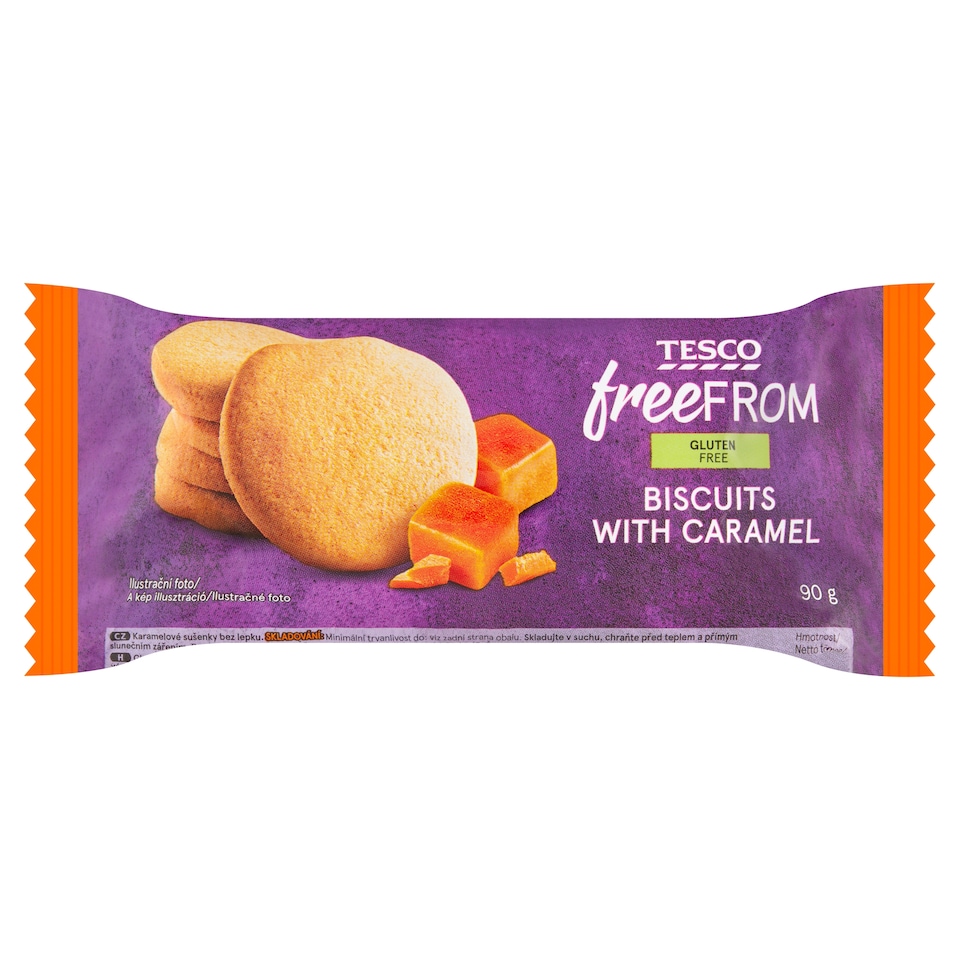 Tesco Free From Gluten-Free Biscuits with Caramel 90 g