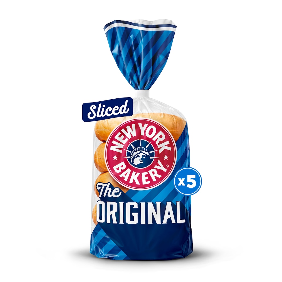 image 1 of New York Bakery Co The Original Plain Bagels 5 Pack