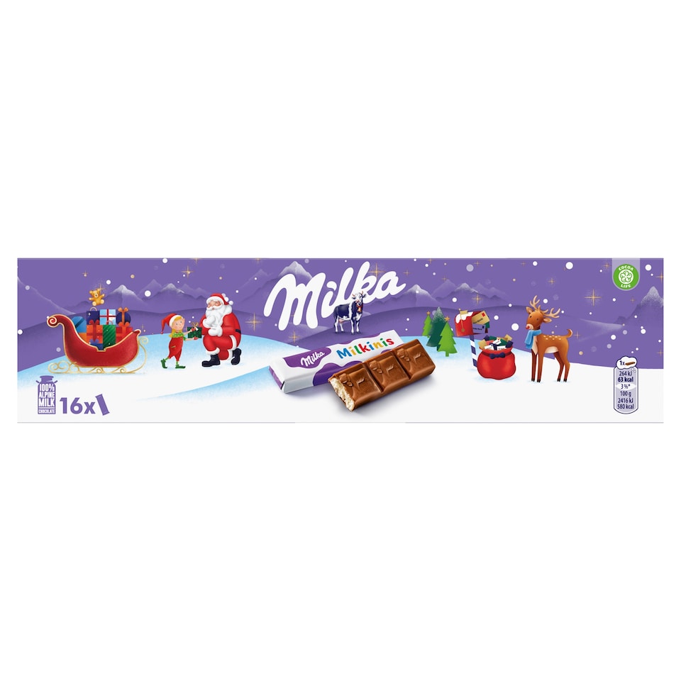 Milka Milkinis Milk Chocolate Bars with Milk Filling 2 x 87.5 g (175 g)