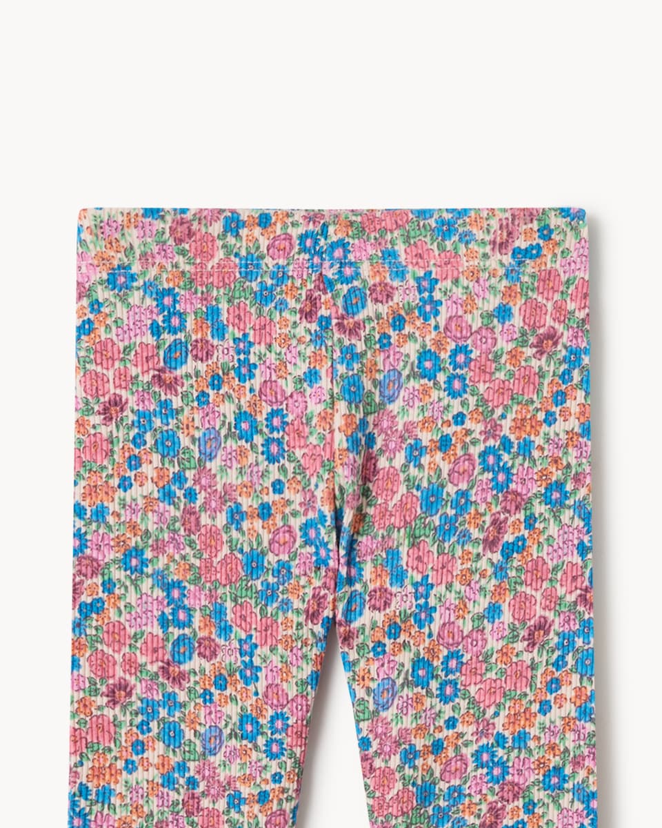 image 1 of F&F Baby Heart Peplum Sweatshirt and Floral Leggings Set in Stone