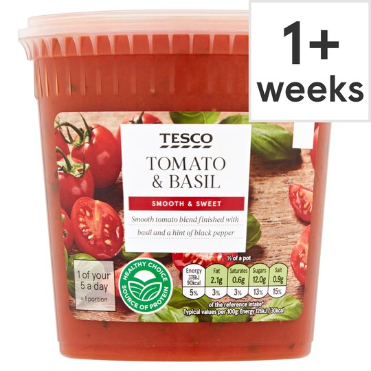 Tesco Tomato & Basil Soup 600G Tesco Groceries