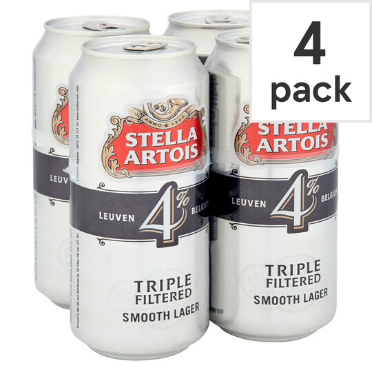 Stella Artois 4X440ml 4 Tesco Groceries