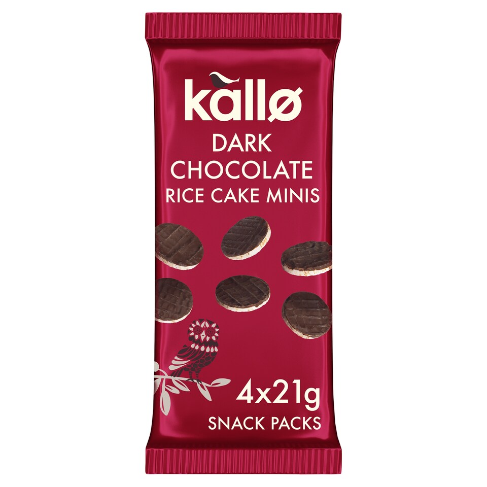 Kallo Mini Dark Chocolate Rice Cakes 4X21g