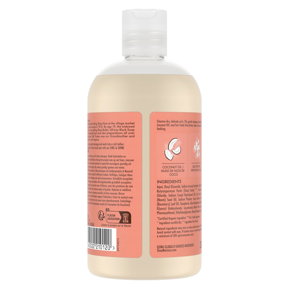 image 1 of Shea Moisture Coconut & Hibiscus Curl & Shine Shampoo 384Ml